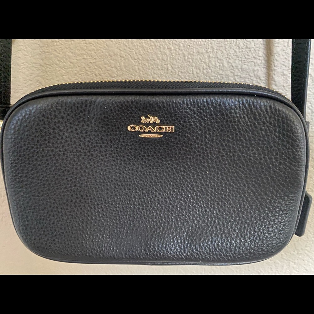 Coach pebbles leather double zip crossbody